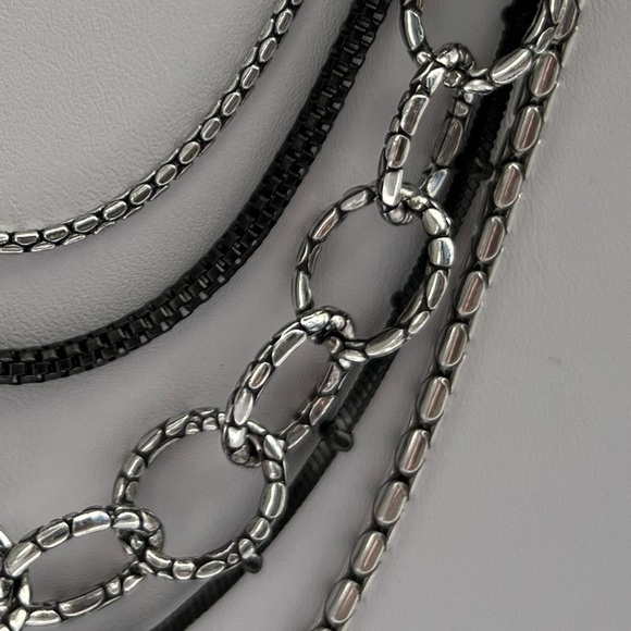 BRIGHTON Pebble Cascade Layered Multi Strand Silver Necklace - Picture 13 of 13